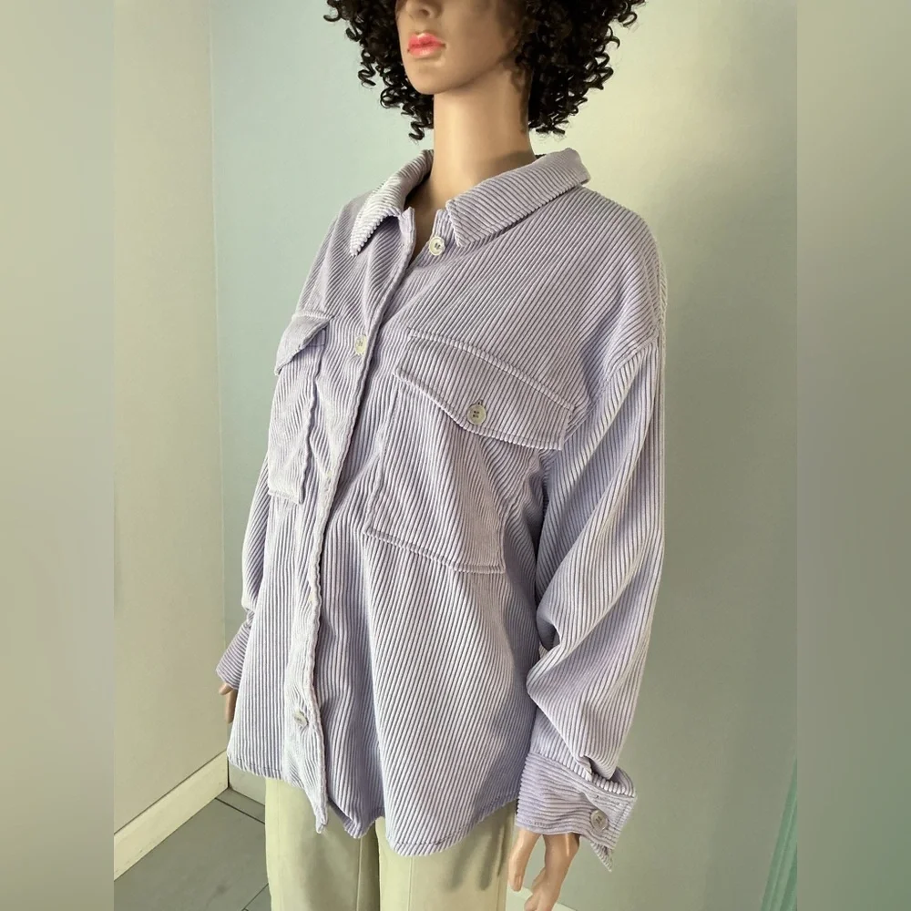 Ashley By 26 International Lavender Striped Utility Jacket